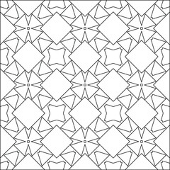 Geometric vector pattern with triangular elements. Seamless abstract ornament for wallpapers and backgrounds. Black and white colors. 