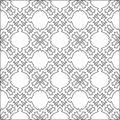Geometric vector pattern with triangular elements. Seamless abstract ornament for wallpapers and backgrounds. Black and white colors. 