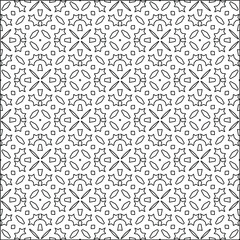 Geometric vector pattern with triangular elements. Seamless abstract ornament for wallpapers and backgrounds. Black and white colors. 