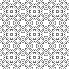 Geometric vector pattern with triangular elements. Seamless abstract ornament for wallpapers and backgrounds. Black and white colors. 
