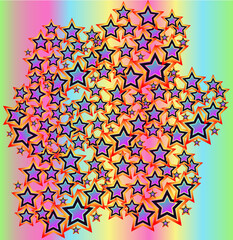 abstract multi color background with starts
