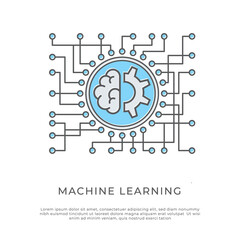 Artificial intelligence technology illustration. Machine learning modern concept.