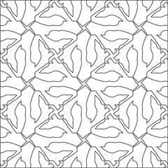 Geometric vector pattern with triangular elements. Seamless abstract ornament for wallpapers and backgrounds. Black and white colors. 