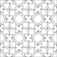 Geometric vector pattern with triangular elements. Seamless abstract ornament for wallpapers and backgrounds. Black and white colors. 