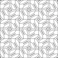 Geometric vector pattern with triangular elements. Seamless abstract ornament for wallpapers and backgrounds. Black and white colors. 