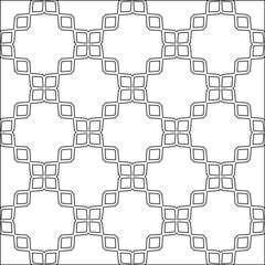  Geometric vector pattern with triangular elements. Seamless abstract ornament for wallpapers and backgrounds. Black and white colors. 