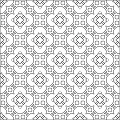  Geometric vector pattern with triangular elements. Seamless abstract ornament for wallpapers and backgrounds. Black and white colors. 