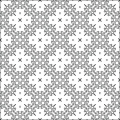  Geometric vector pattern with triangular elements. Seamless abstract ornament for wallpapers and backgrounds. Black and white colors. 