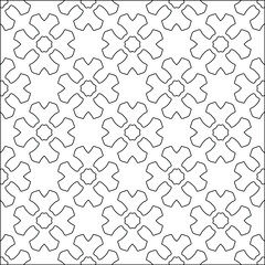  Geometric vector pattern with triangular elements. Seamless abstract ornament for wallpapers and backgrounds. Black and white colors. 