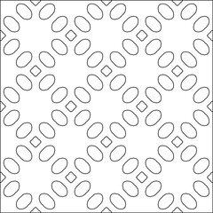  Geometric vector pattern with triangular elements. Seamless abstract ornament for wallpapers and backgrounds. Black and white colors. 
