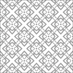  Geometric vector pattern with triangular elements. Seamless abstract ornament for wallpapers and backgrounds. Black and white colors. 