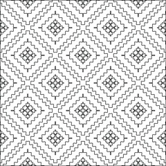  Geometric vector pattern with triangular elements. Seamless abstract ornament for wallpapers and backgrounds. Black and white colors. 