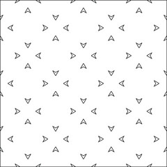  Geometric vector pattern with triangular elements. Seamless abstract ornament for wallpapers and backgrounds. Black and white colors. 