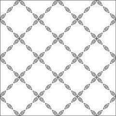 Naklejka premium Geometric vector pattern with triangular elements. Seamless abstract ornament for wallpapers and backgrounds. Black and white colors. 