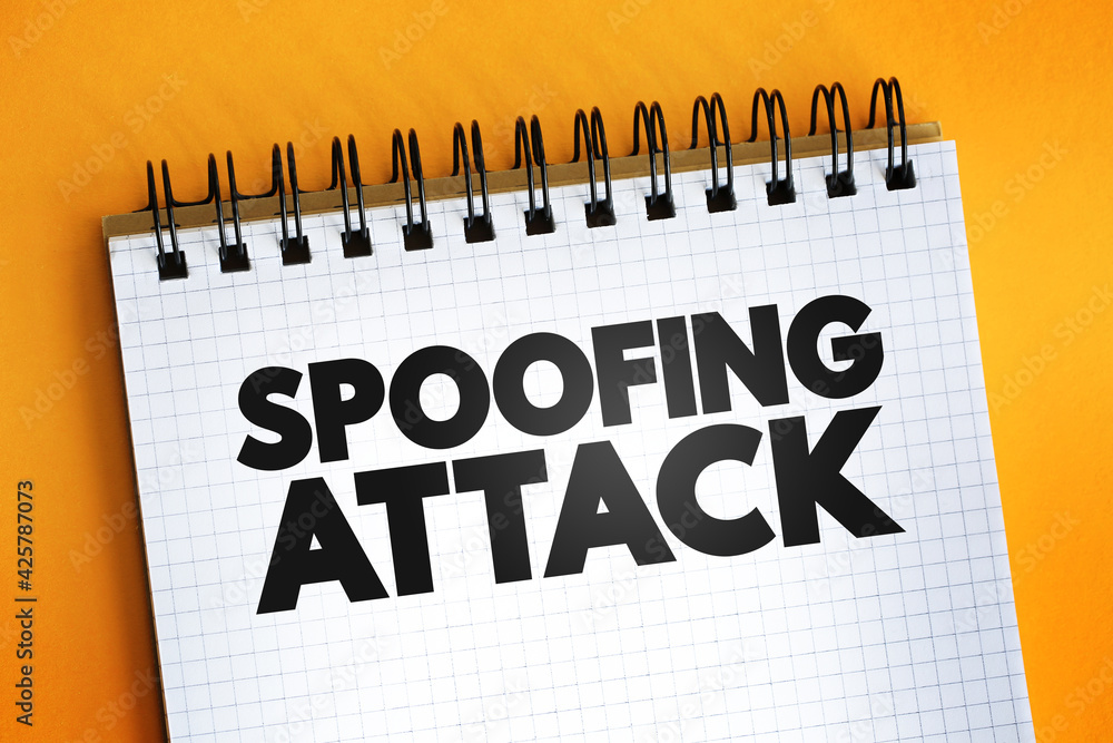 Poster spoofing attack text quote on notepad, concept background