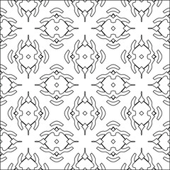 Geometric vector pattern with triangular elements. Seamless abstract ornament for wallpapers and backgrounds. Black and white colors. 