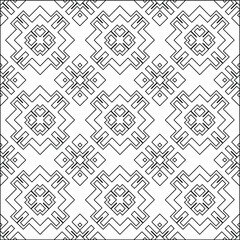 Geometric vector pattern with triangular elements. Seamless abstract ornament for wallpapers and backgrounds. Black and white colors. 