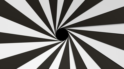 3d render circulation background wallpaper swirling black and white pattern