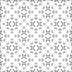 Geometric vector pattern with triangular elements. Seamless abstract ornament for wallpapers and backgrounds. Black and white colors. 