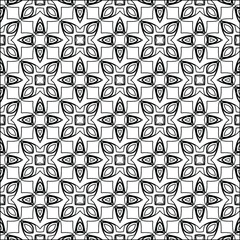 Geometric vector pattern with triangular elements. Seamless abstract ornament for wallpapers and backgrounds. Black and white colors. 