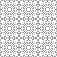 Geometric vector pattern with triangular elements. Seamless abstract ornament for wallpapers and backgrounds. Black and white colors. 