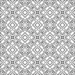 Geometric vector pattern with triangular elements. Seamless abstract ornament for wallpapers and backgrounds. Black and white colors. 
