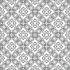 Geometric vector pattern with triangular elements. Seamless abstract ornament for wallpapers and backgrounds. Black and white colors. 