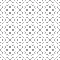 Geometric vector pattern with triangular elements. Seamless abstract ornament for wallpapers and backgrounds. Black and white colors. 