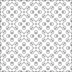 Geometric vector pattern with triangular elements. Seamless abstract ornament for wallpapers and backgrounds. Black and white colors. 