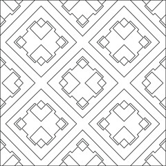 Geometric vector pattern with triangular elements. Seamless abstract ornament for wallpapers and backgrounds. Black and white colors. 