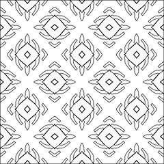 Geometric vector pattern with triangular elements. Seamless abstract ornament for wallpapers and backgrounds. Black and white colors. 