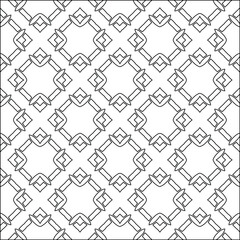 Geometric vector pattern with triangular elements. Seamless abstract ornament for wallpapers and backgrounds. Black and white colors. 