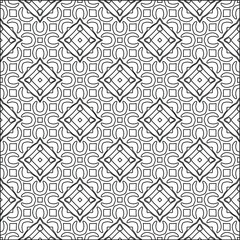 Geometric vector pattern with triangular elements. Seamless abstract ornament for wallpapers and backgrounds. Black and white colors. 