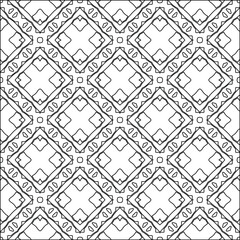 Geometric vector pattern with triangular elements. Seamless abstract ornament for wallpapers and backgrounds. Black and white colors. 