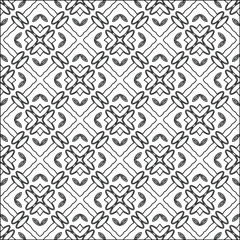 Geometric vector pattern with triangular elements. Seamless abstract ornament for wallpapers and backgrounds. Black and white colors. 