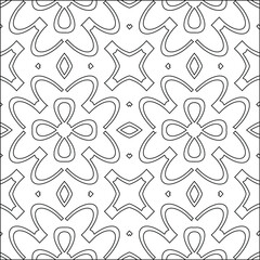 Geometric vector pattern with triangular elements. Seamless abstract ornament for wallpapers and backgrounds. Black and white colors. 