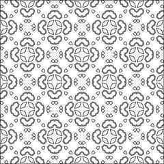Geometric vector pattern with triangular elements. Seamless abstract ornament for wallpapers and backgrounds. Black and white colors. 