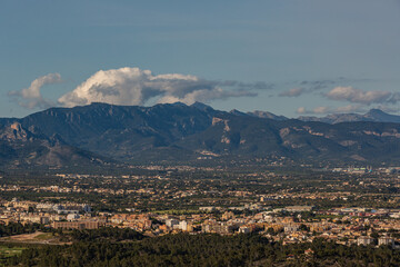 panoramic view of palma de mallorca, mallorca, spain