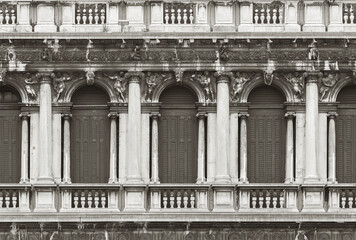 Detail of historical architecture in Venice, Italy