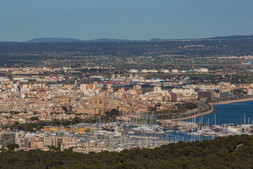 Fototapeta premium panoramic view of palma de mallorca, mallorca, spain