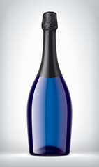 Color Glass Bottle on background with Black Foil. 