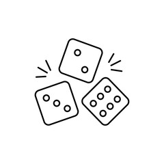 Dices olor line icon. Pictogram for web page, mobile app, promo.