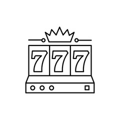 777 olor line icon. Pictogram for web page, mobile app, promo.