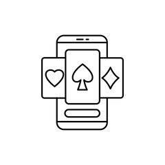 Online casino olor line icon. Pictogram for web page, mobile app, promo.