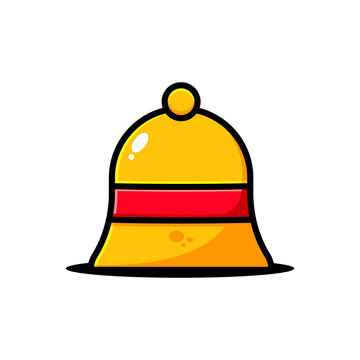 vector bell illustration design. The bell design with an outline is suitable for stickers, icons, mascots, logos, clip art, and other graphic purposes