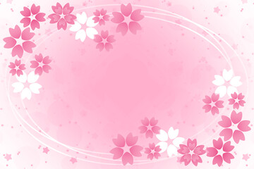 桜の背景　長方形　ピンク＆ホワイト