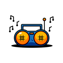 vector radio illustration design. The radio with an outline is suitable for stickers, icons, mascots, logos, clip art, and other graphic purposes