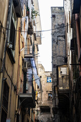 Fototapeta na wymiar Narrow street in the old town of Naples, Italy