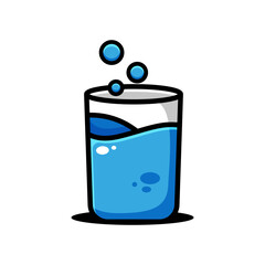vector fresh drink illustration design. The fresh drink water with an outline is suitable for stickers, icons, mascots, logos, clip art, and other graphic purposes