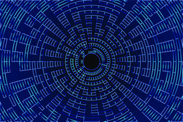 Obraz premium Vector hi tech backround. Blue hi-tech blue dark backdrop. Modern, cyber, neon background. Abstract web circles.